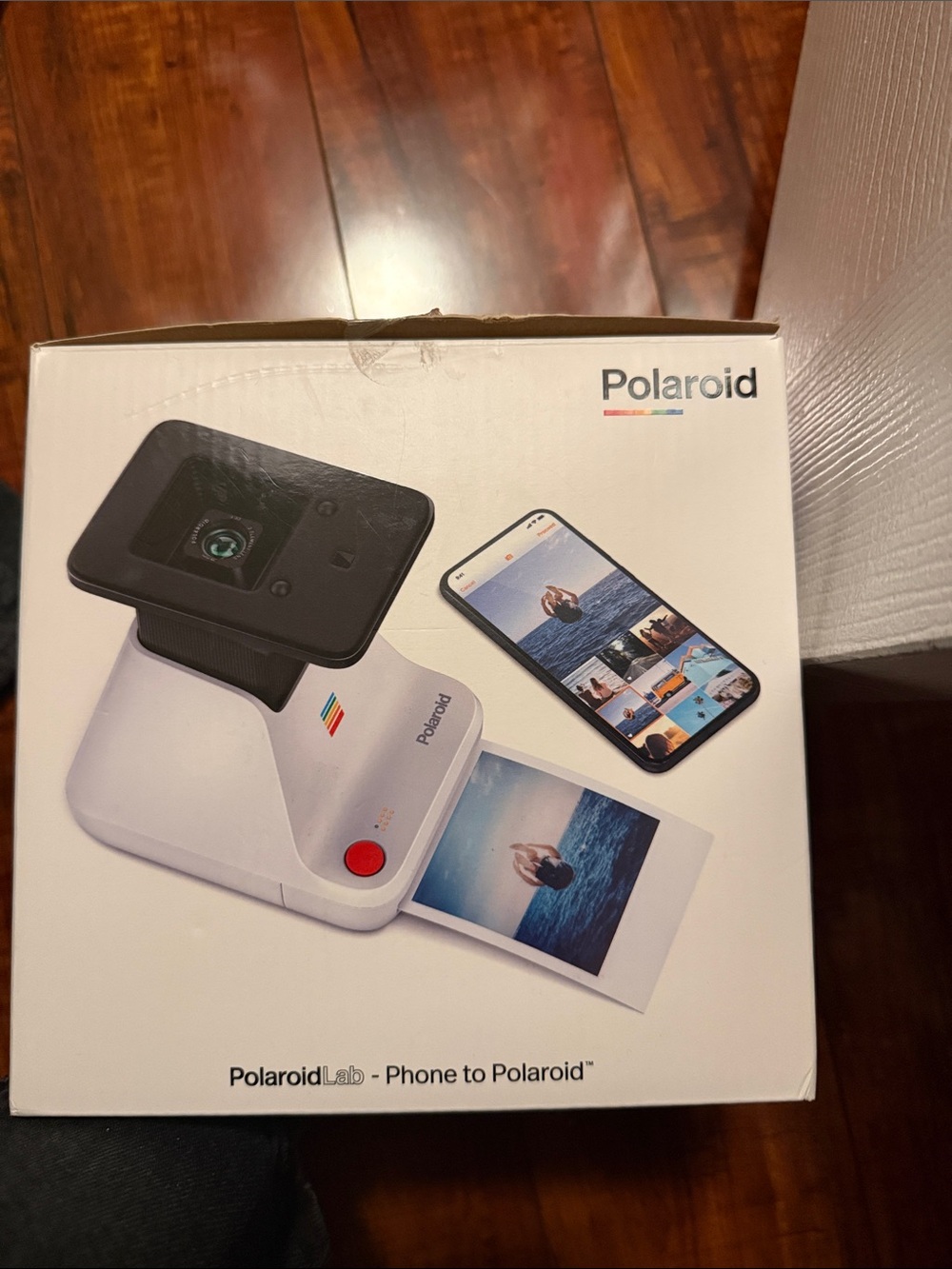 Polaroid Lab Instant Photo Printer - White with Black Top and Red Button